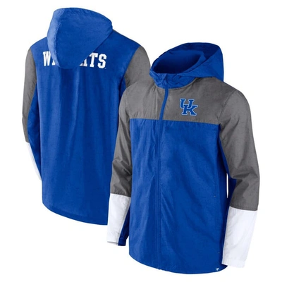 Fanatics Branded Royal/gray Kentucky Wildcats Game Day Ready Full-zip Jacket In Royal,gray