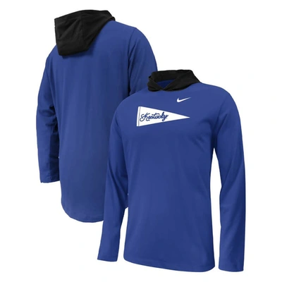 Nike Kids' Youth  Royal Kentucky Wildcats Sideline Performance Long Sleeve Hoodie T-shirt