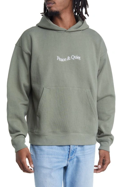 Museum Of Peace And Quiet Wordmark Pullover Hoodie In Olive