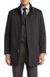 Hart Schaffner Marx Bryce Technical All Weather Water Resistant Coat In Charcoal