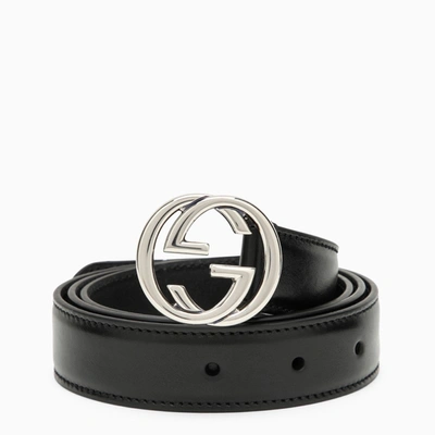 Gucci Gg Black Leather Belt Women