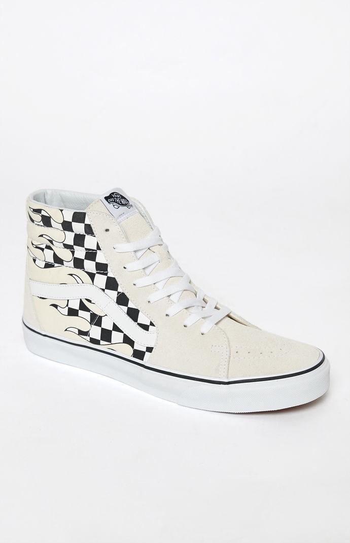 vans slip on checkered flame skate shoe