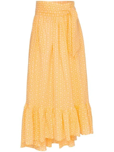 Lisa Marie Fernandez Nicole Broderie-anglaise Cotton Skirt In Yellow