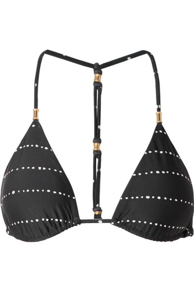 Vix Shaye Dot-print Triangle Bikini Top In Black