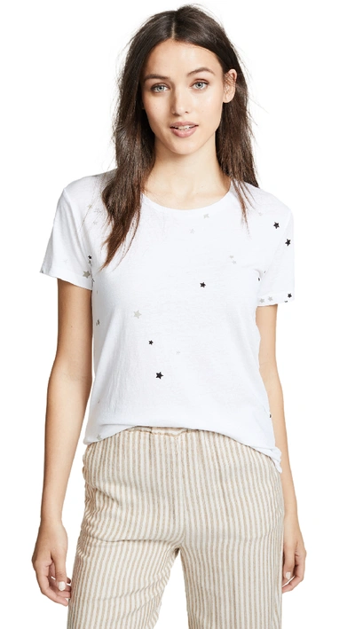 Chaser Glitter Stars Tee In White