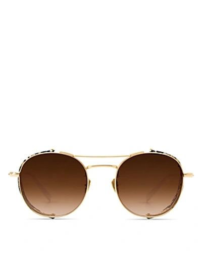 Krewe Women's Orleans Blinker 24k Gradient Round Sunglasses, 50mm In Plume/amber Gradient