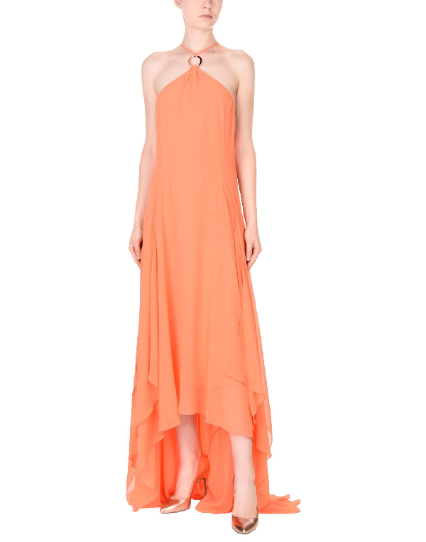 halston heritage orange dress