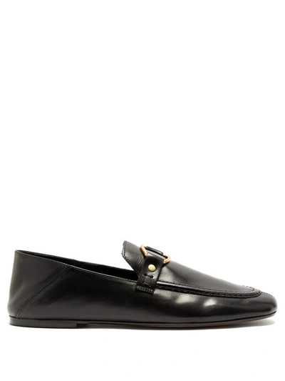Isabel Marant Ferlyn Collapsible-heel Leather Loafers In Black