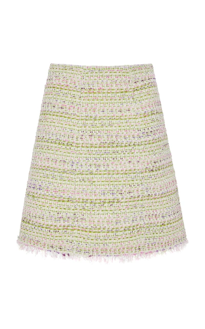 Giambattista Valli Tweed Mini Skirt In Green