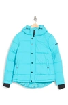 Bcbgeneration Water Resistant Hooded Puffer Jacket In Aqua