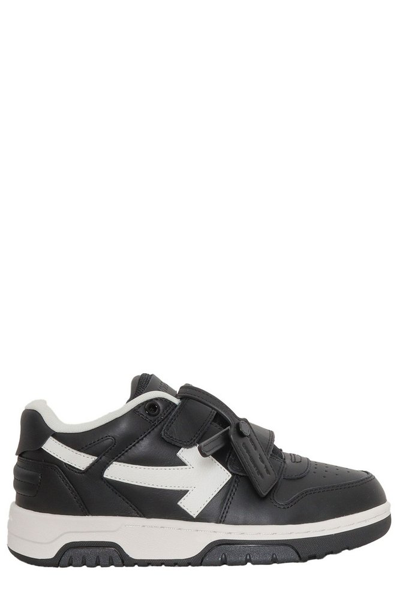 Off-white Kids' Out Of Office Leather Sneakers In Black