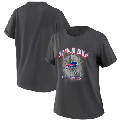 Wear By Erin Andrews Charcoal Buffalo Bills Boyfriend T-shirt