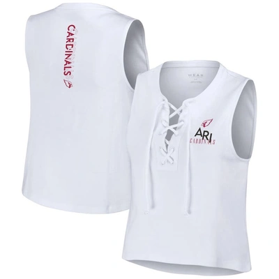 Wear By Erin Andrews White Arizona Cardinals Lace-up Tank Top