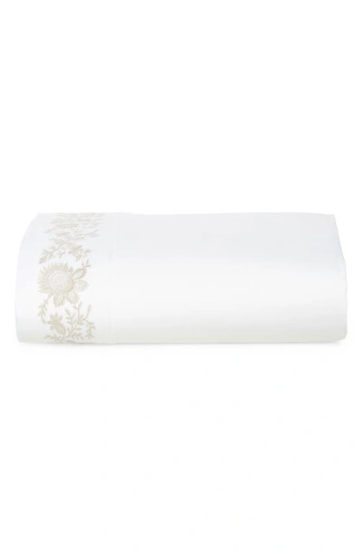 Ralph Lauren Eloise Embroidered 624 Thread Count Organic Cotton Sheet Set In True Platinum