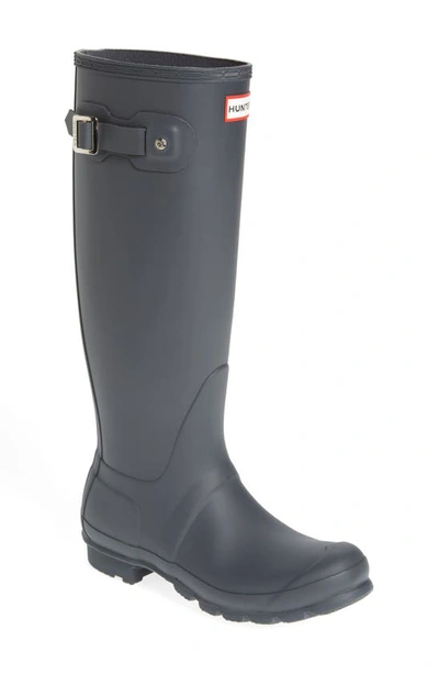 Hunter Original Tour Tall Packable Waterproof Rain Boot In Dark Slate