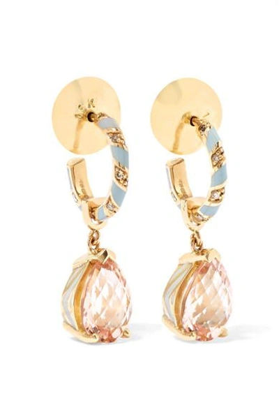 Alice Cicolini Candy Pave 14-karat Gold And Enamel Multi-stone Hoop Earrings