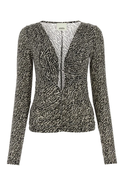 Isabel Marant Laura Printed Ruched Jersey Top In Multi