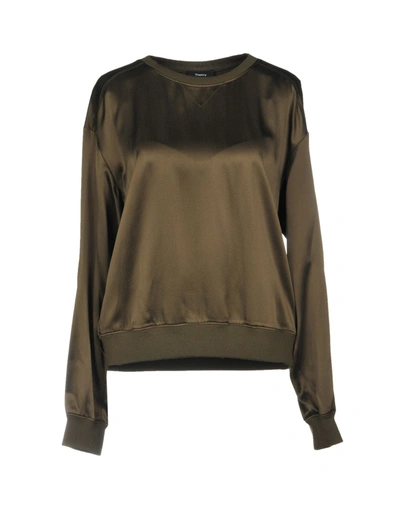 Theory Sweatshirts In Military Green