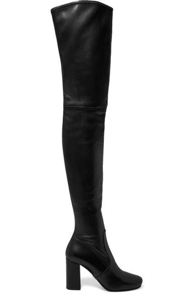 Prada Leather Over-the-knee Boots In Black