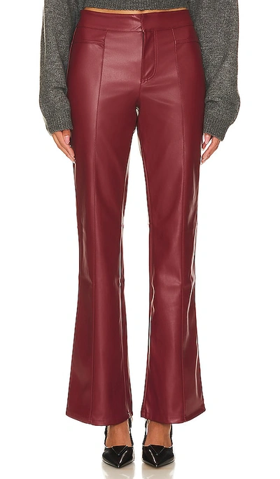 Free People Uptown High Waist Faux Leather Flare Pants In Mulberries