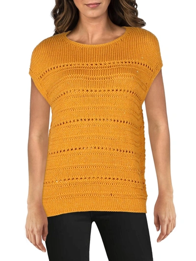 Lafayette 148 Womens Silk Blend Eyelet Sweater In Multi