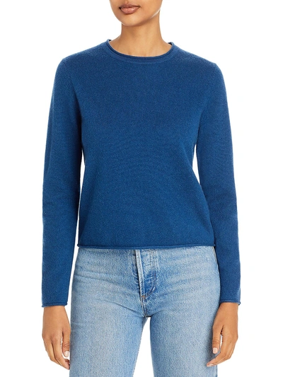 Aqua Womens Solid Cashmere Crewneck Sweater In Multi