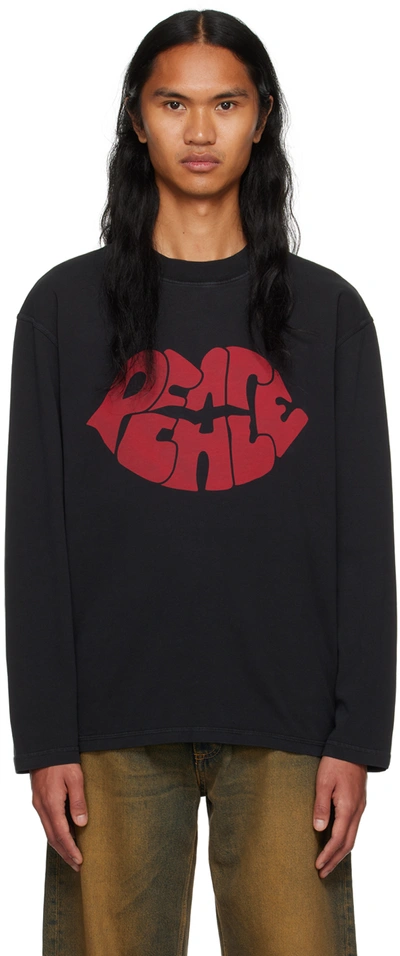 Eytys Black Compton Long Sleeve T-shirt In Peace