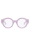 Celine 48mm Bold Round Optical Glasses In Shiny Lilac