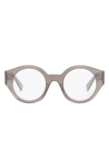 Celine 48mm Bold Round Optical Glasses In Light Brown/ Other