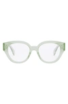 Celine 51mm Bold Optical Glasses In Shiny Light Green