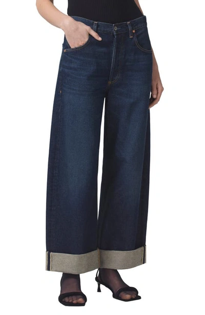 Citizens Of Humanity Ayla Cuffed Super High Waist Crop Baggy Jeans In Bravo
