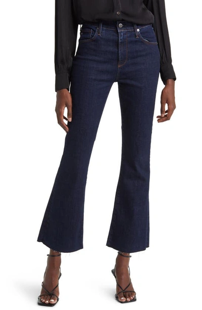 Ag Farrah High Waist Raw Hem Crop Bootcut Jeans In Modern Indigo