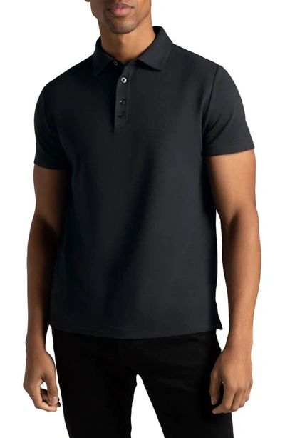 Hypernatural Dagger Supima® Cotton Blend Slim Fit Polo In Magpie Black