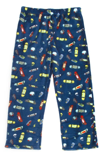 Munki Munki Kids' Later Skater Fleece Pajama Pants In Navy