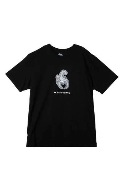 Quiksilver X Saturdays Nyc Snyc Graphic T-shirt In Black