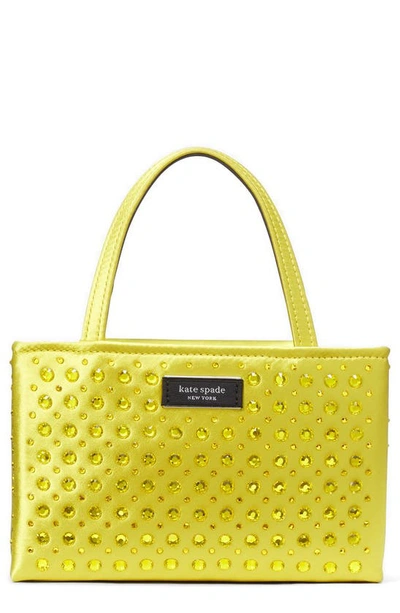 Kate Spade Sam Icon Crystal Embellished Crossbody Bag In Chartreuse.