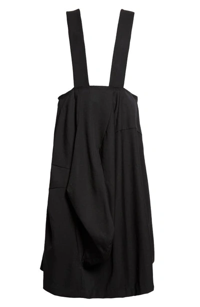 Comme Des Garçons Comme Des Garçons Wool Gabardine Pinafore Dress In Black