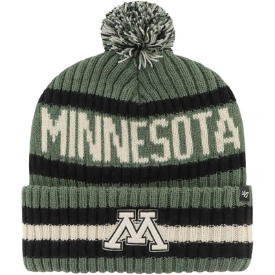 47 ' Green Minnesota Golden Gophers Oht Military Appreciation Bering Cuffed Knit Hat With Pom