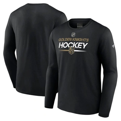 Fanatics Branded  Black Vegas Golden Knights Authentic Pro Primary Replen Long Sleeve T-shirt