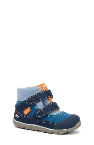See Kai Run Kids' Atlas Ii Waterproof Boot In Blue/ Orange