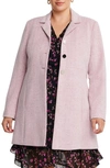 Estelle Floater Notched Lapel Coat In Dusty Pink