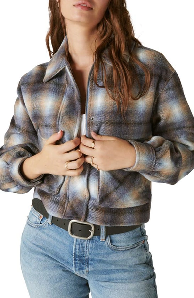 Lucky Brand Plaid Crop Jacket In Multi