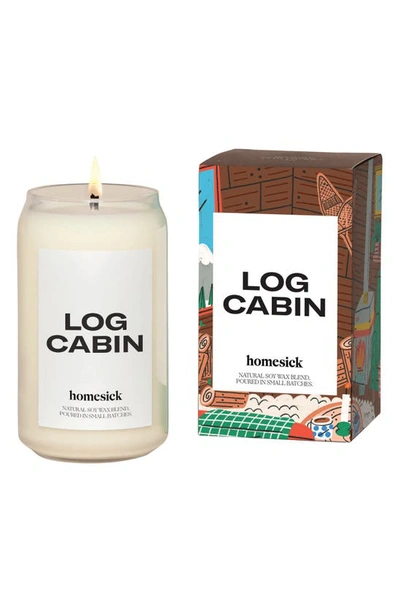 Homesick Log Cabin Candle In White