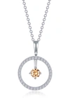 Lafonn Simulated Diamond Lab-created Birthstone Reversible Pendant Necklace In Yellow/ November