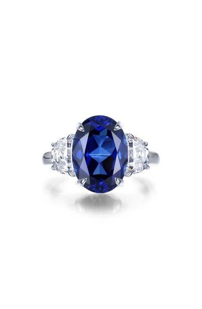 Lafonn Fancy Lab Created Sapphire & Simulated Diamond Ring In Blue