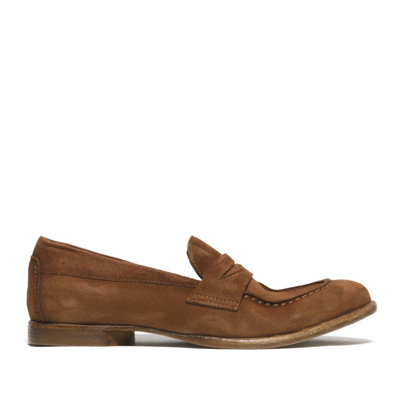 Hundred 100 Beige Suede Moccasins In Brown