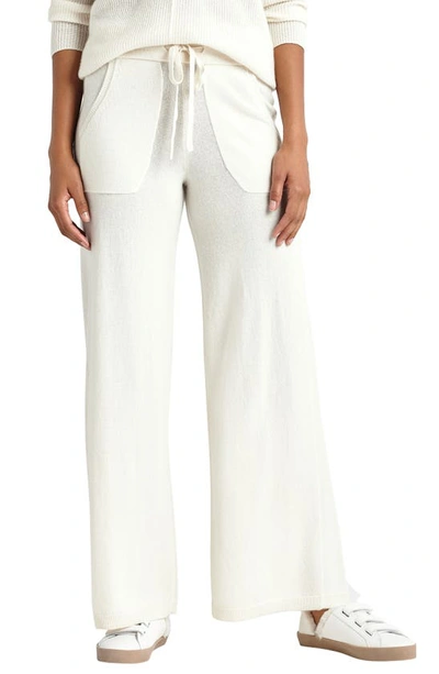 Splendid Elin Wide Leg Drawstring Knit Pants In Snow