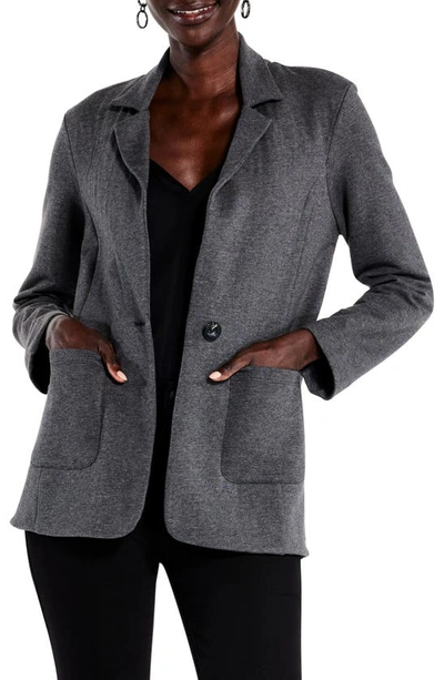 Nic + Zoe All Day Terry Knit Blazer In Eclipse