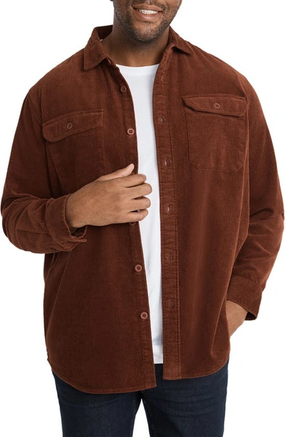 Johnny Bigg Stan Corduroy Overshirt In Rust