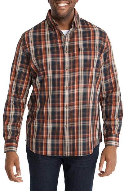 Johnny Bigg Dutton Plaid Button-down Shirt In Rust